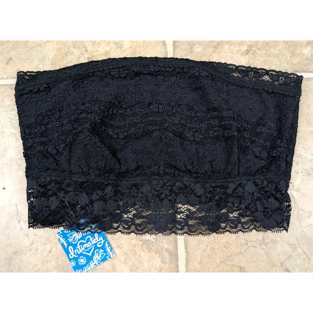 New Intimately Free People sz M Lace Bralette bandeau bra sheer stretch 0414
